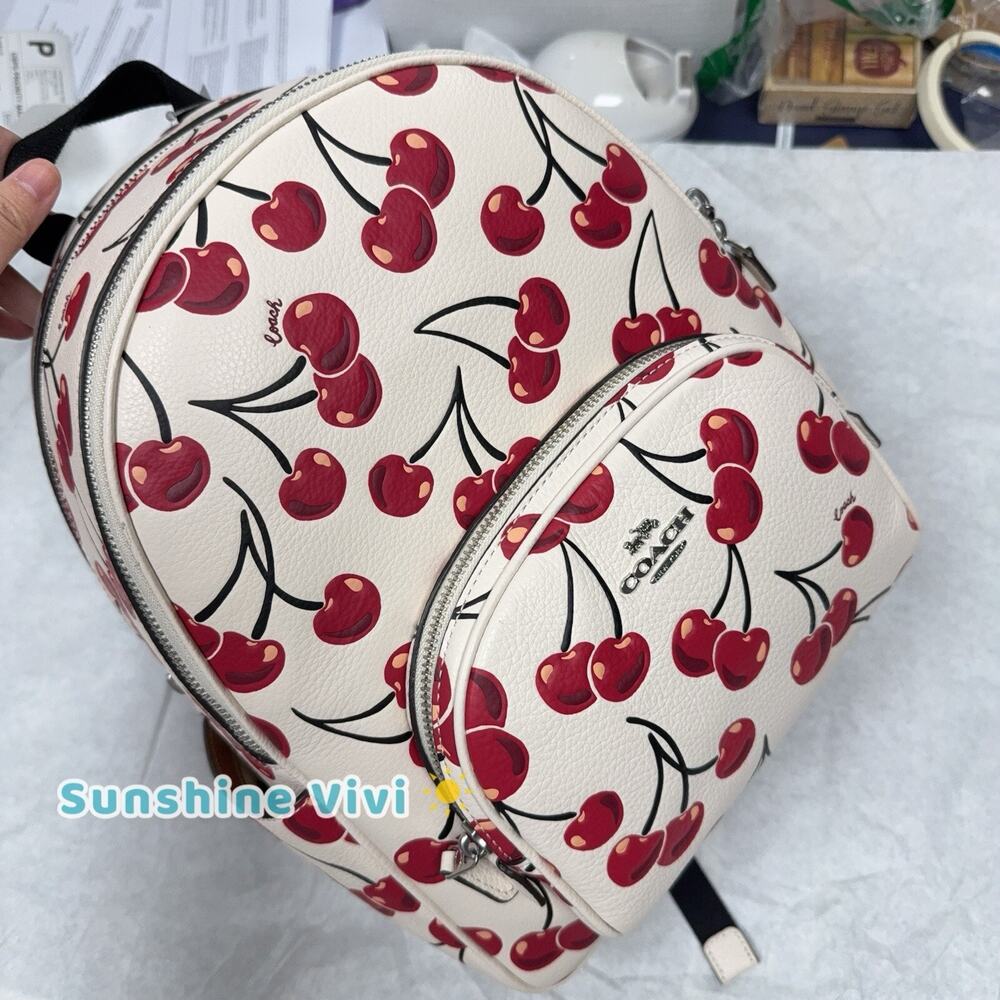 NWT Limited Coach Court Backpack With Cherry Print CAA72 - Picture 9 of 10